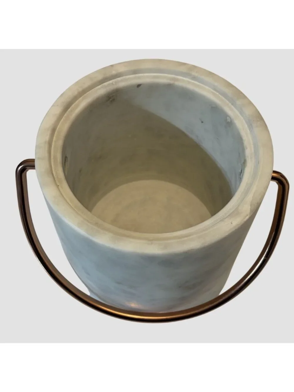 Williams Sonoma Marble Copper Ice Bucket Wine Chillers Lid Handle Solid Barware